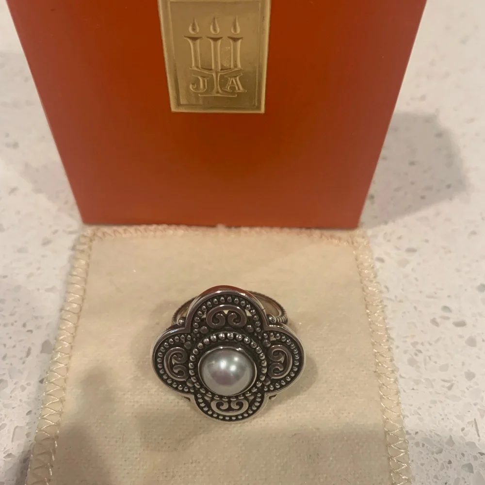 James Avery Silver Ring with Pearl Accent - Picture 2 of 3